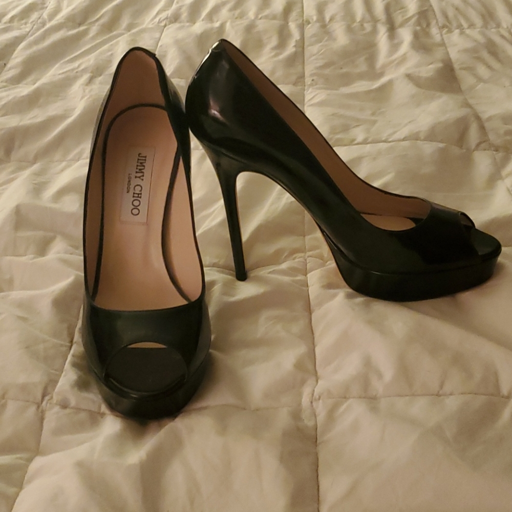 Jimmy Choo Patent Leather Platform Pumps 37.5
